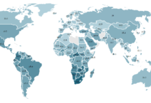 Светска карта според просечниот коефициент