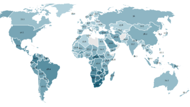 Светска карта според просечниот коефициент