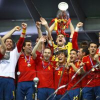 team spain winner uefa euro tournament kyiv ukraine july players national football celebrates their winning championship 71494545