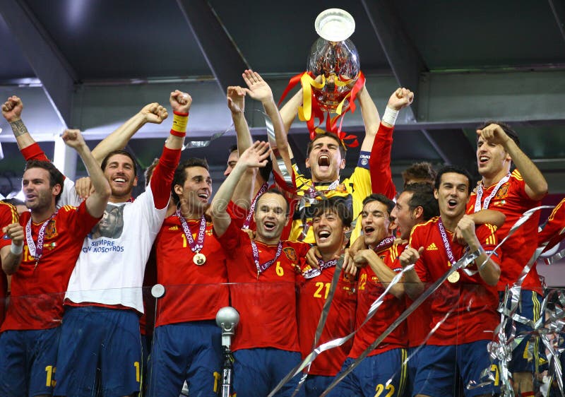 team spain winner uefa euro tournament kyiv ukraine july players national football celebrates their winning championship 71494545
